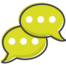 Icono amarillo de Bocadillos de conversación